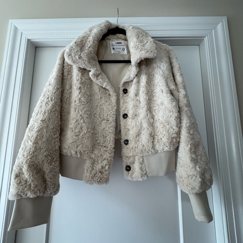Ci Sono Cream Teddy Jacket